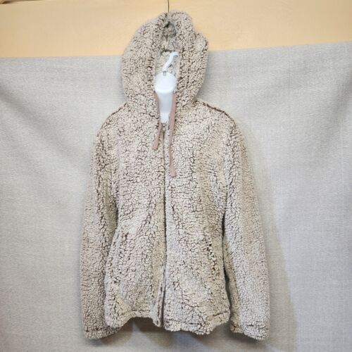 Thread & Supply Full Zip Sherpa Hooded Jacket Women's Size Small Color Mushroom
