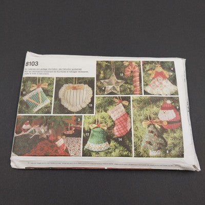 Simplicity Craft 8103 Vtg Sewing Pattern 1992 Cut Christmas Ornament Tree Wreath