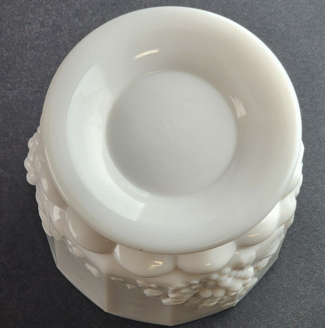 Footed Open Sugar Bowl Paneled Grape Milk Glass by Westmoreland 3.75" Across