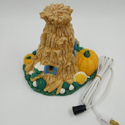 Wee Crafts Autumn Harvest Cornstalk House Figurine 8" Thanksgiving Decor