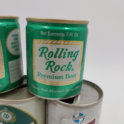 5 Old Vintage Short Empty Beer Cans Schlitz Pearl Cream Ale Colt 45 Rolling Rock