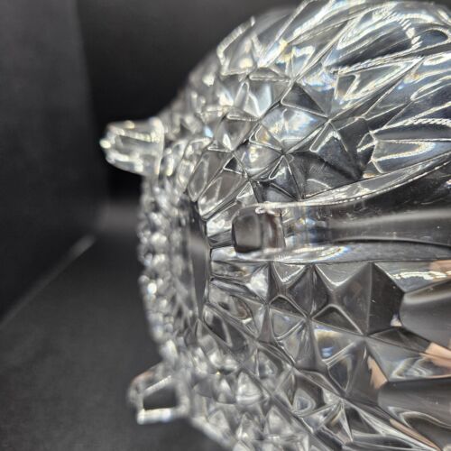 Nachtmann Crystal Bowl Covered 3 Pedestal Feet Diamond Point Pattern