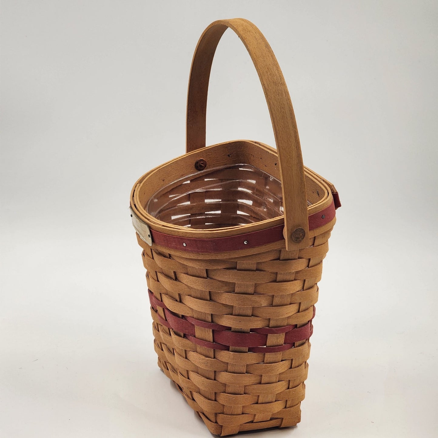 Longaberger Christmas 1998 Glad Tidings Basket Red Wall Hanger Plastic Protector
