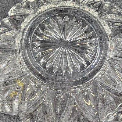 Federal Clear Glass Sunburst Petal Floral Sunflower Trinket Bowl 5.75" 1950s