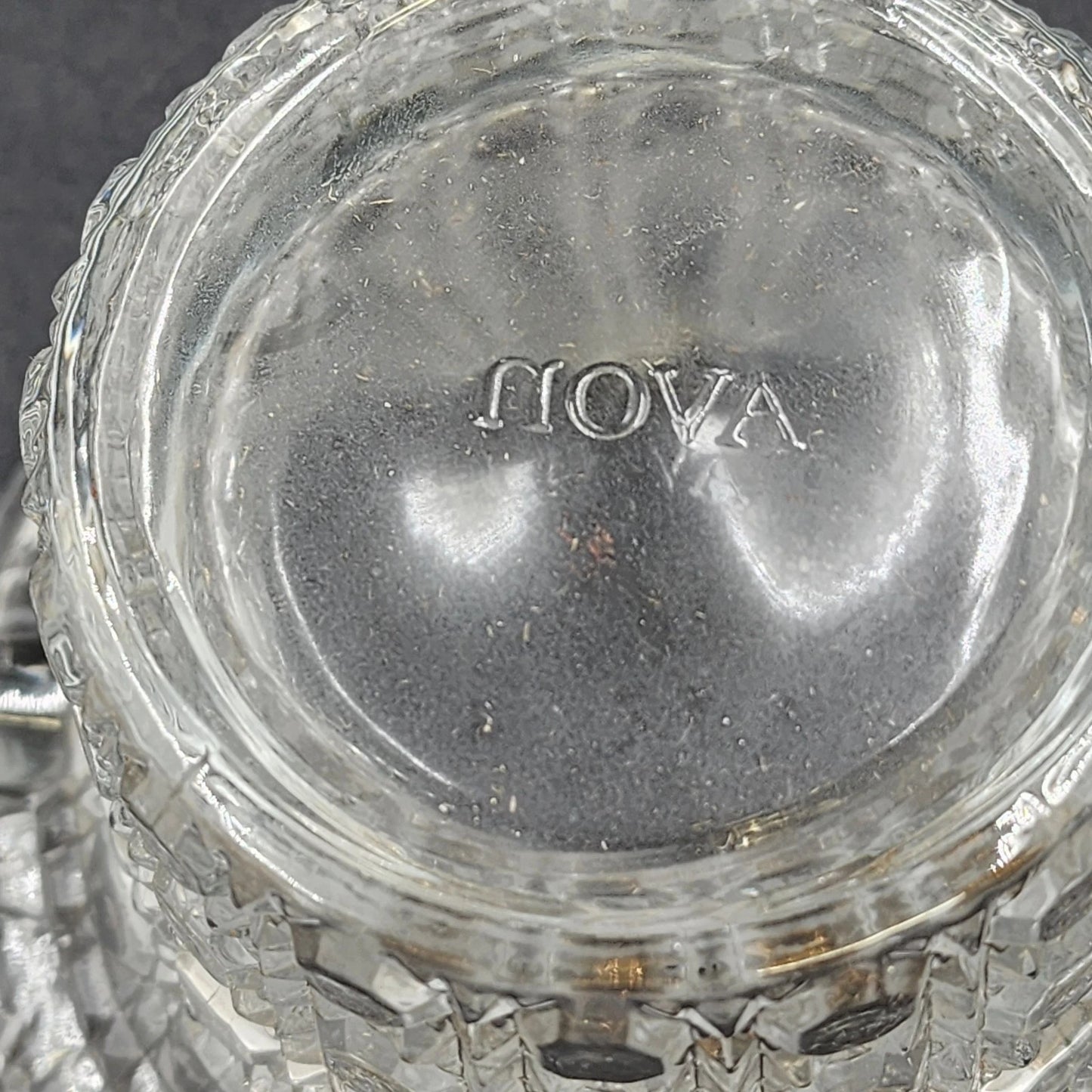 Avon Fostoria Glass Candlelight Basket Candle Holder Perfumed 1970's Vintage NIB