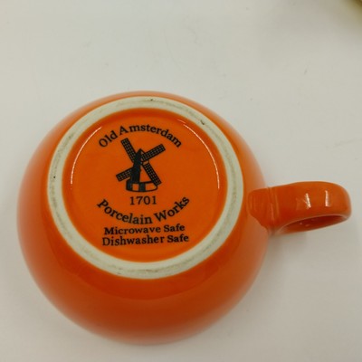 Old Amsterdam Multicolor Porcelain Teapot & Mug Stacking Set 4.5"x4" Vintage