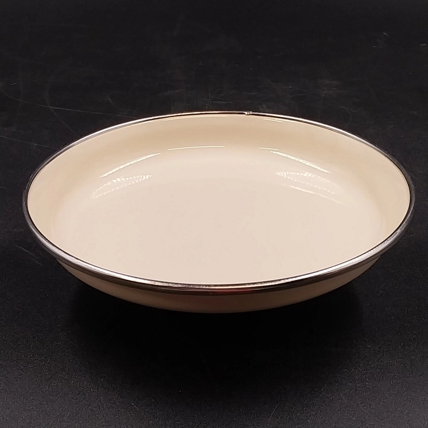 International Heartland Saucepan Lid 6.75" OD Enamelware Pot Cover Black Knob