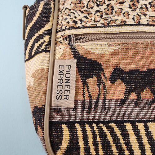 Pioneer Express Tapestry Travel Computer Bag African Safari Motif 13"x5"x10" H