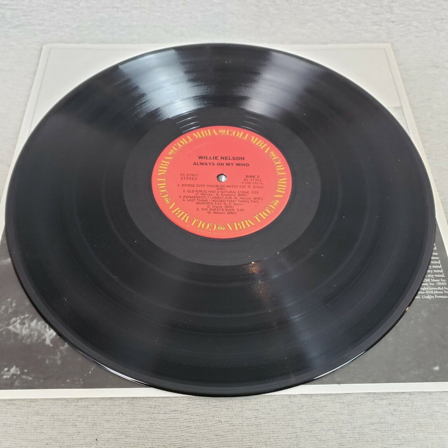 Willie Nelson Vinyl LP Always On My Mind Columbia FC 37951 1982 Grammy Label