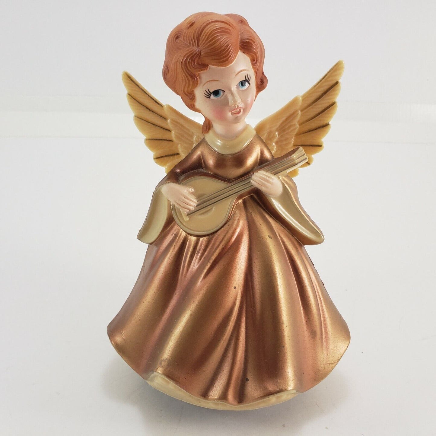 Angel Music Box Plays Silent Night Windup Rotates 1973 Vintage Plastic Hong Kong