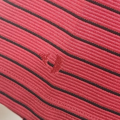 Grand Slam Golf Shirt Mens XL/XG Red Polo Black Pin Stripe Button 100% Polyester