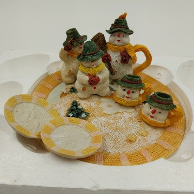 Wong's Mini Tea Set Yellow Snowman Polyresin Teapot 5.5" Decor