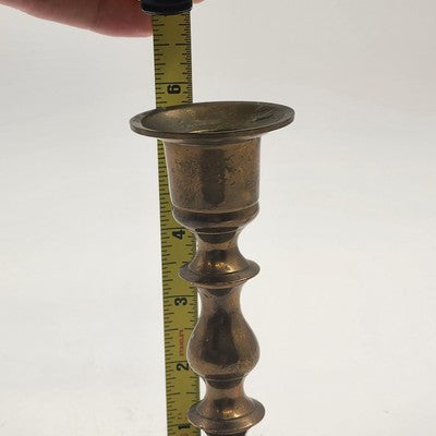 Solid Brass Victorian Candle Holder 5.75" Vintage Candlestick Made in India