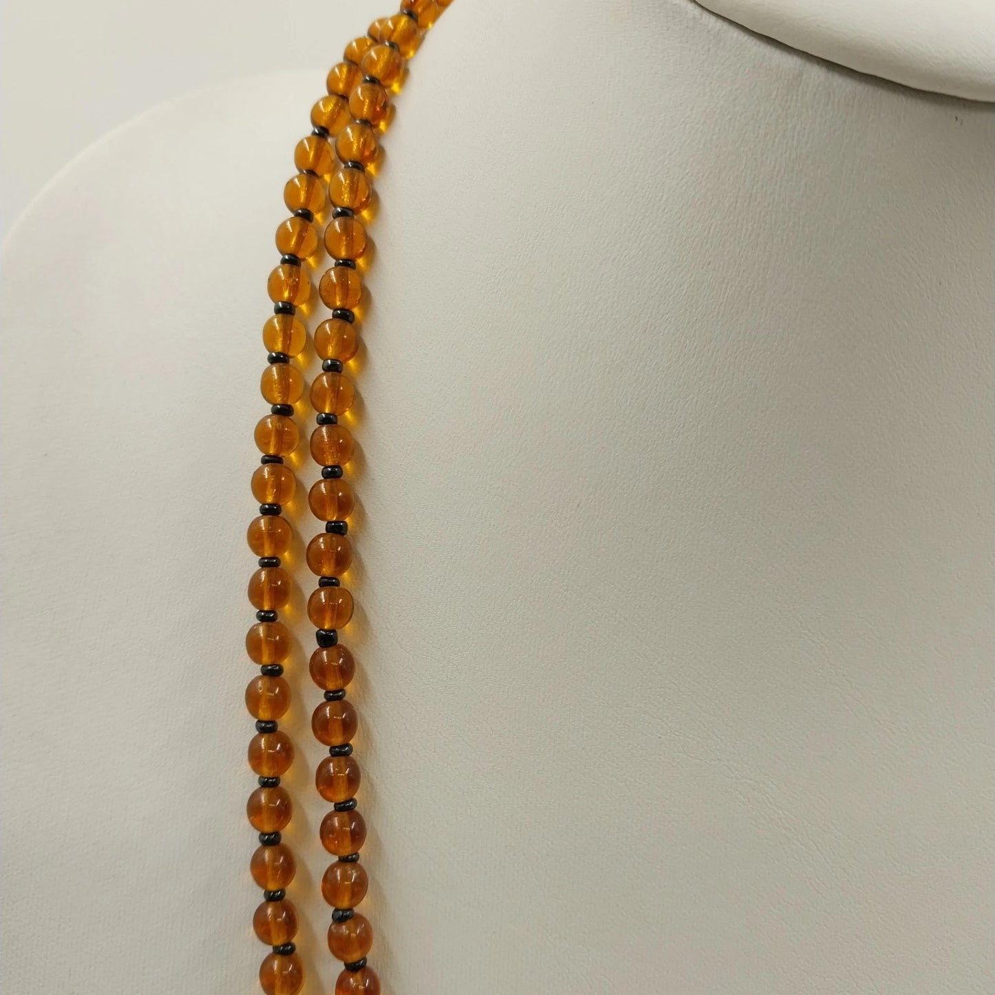 Necklaces Lot Beaded Chain Boho Multicolor Art Glass & Textured Black Orange