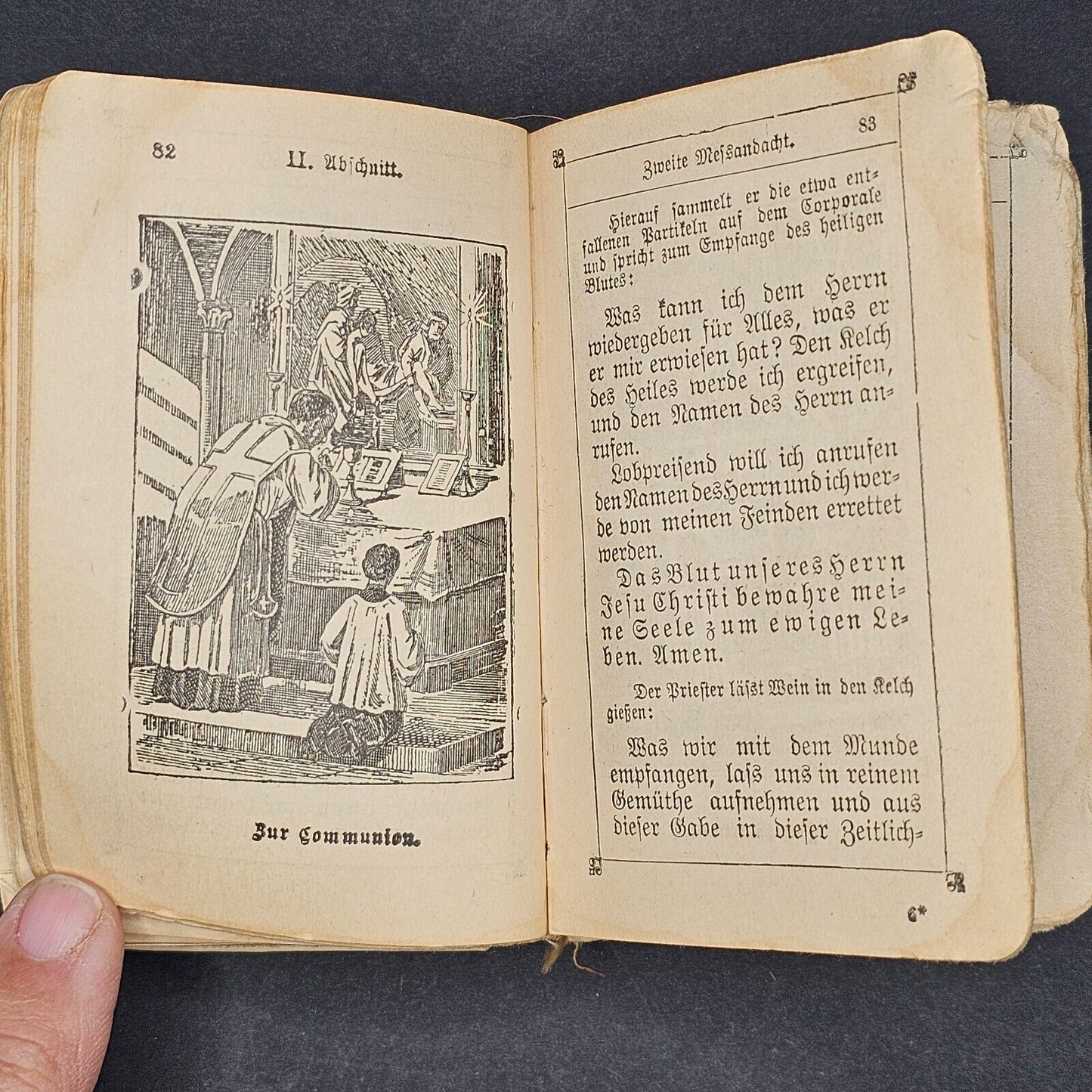 2 Antique 1899 Miniature Prayer Books Holy German Leather Catholic Christian