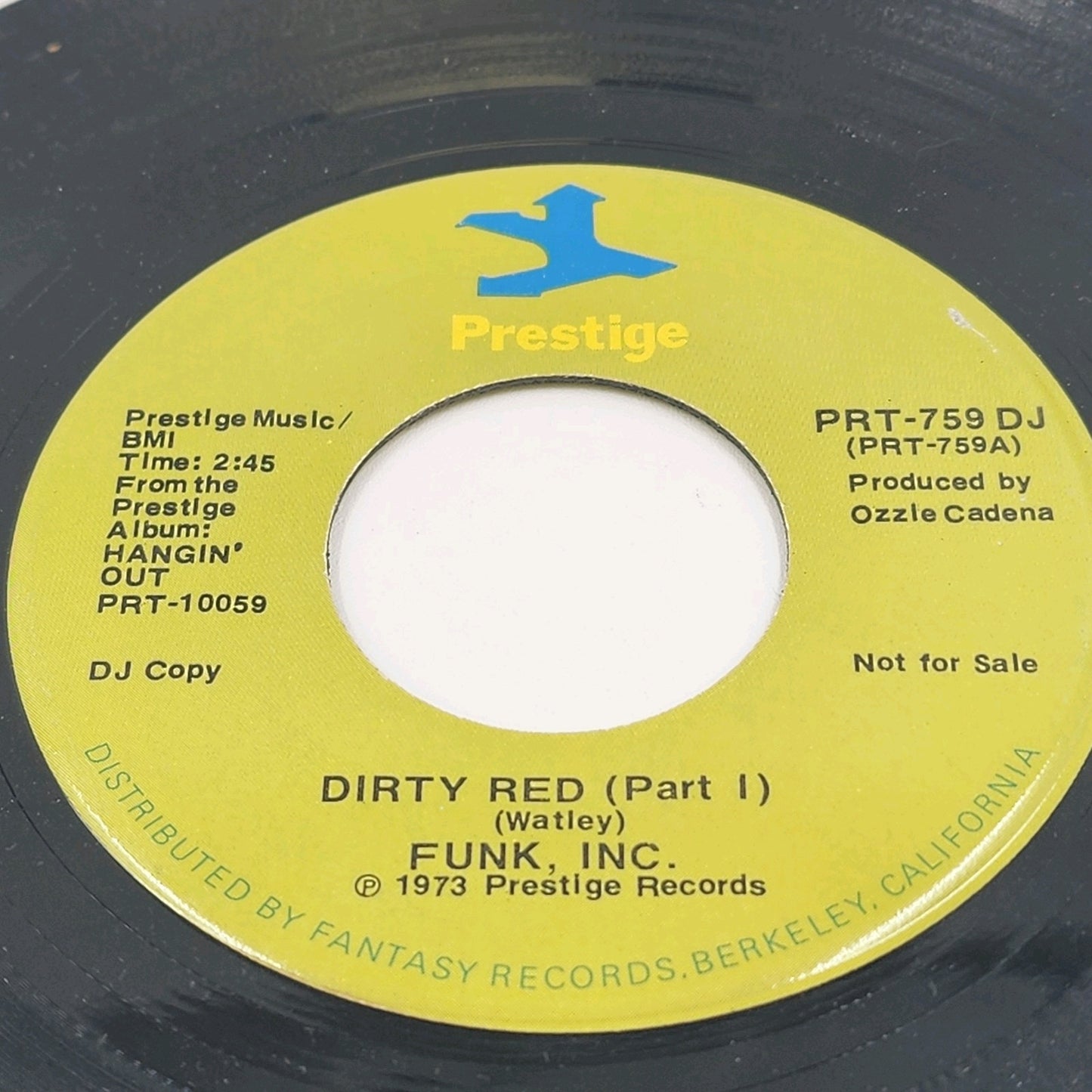 Funk Inc Prestige Records DIRTY RED Part I & II 7" Vinyl 45 RPM Promo PRT-759 DJ