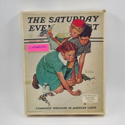 The Saturday Event Parker Brothers Jigsaw Puzzle 14" By Norman Rockwell 1993