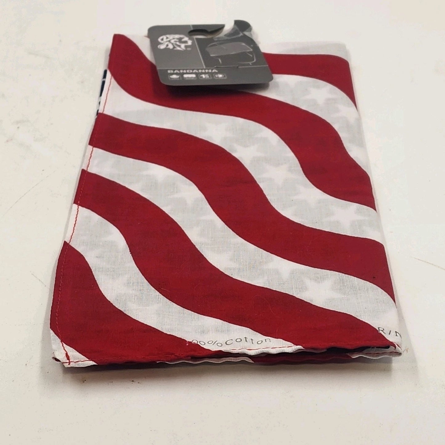 ZANheadgear Bandanna USA Wavy American Flag Cotton 22"x22" One Size NOS