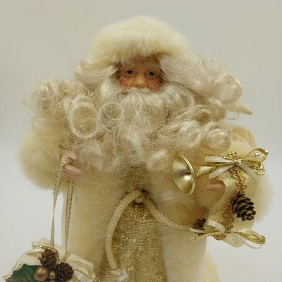 Santa Claus Christmas Tree Topper in White Gold by Holiday Workshop in China 12"