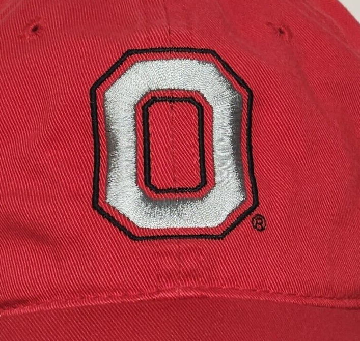 Block O Ohio State Buckeyes Red Hat Hook Loop Size Adjustment Cap NCAA Vintage