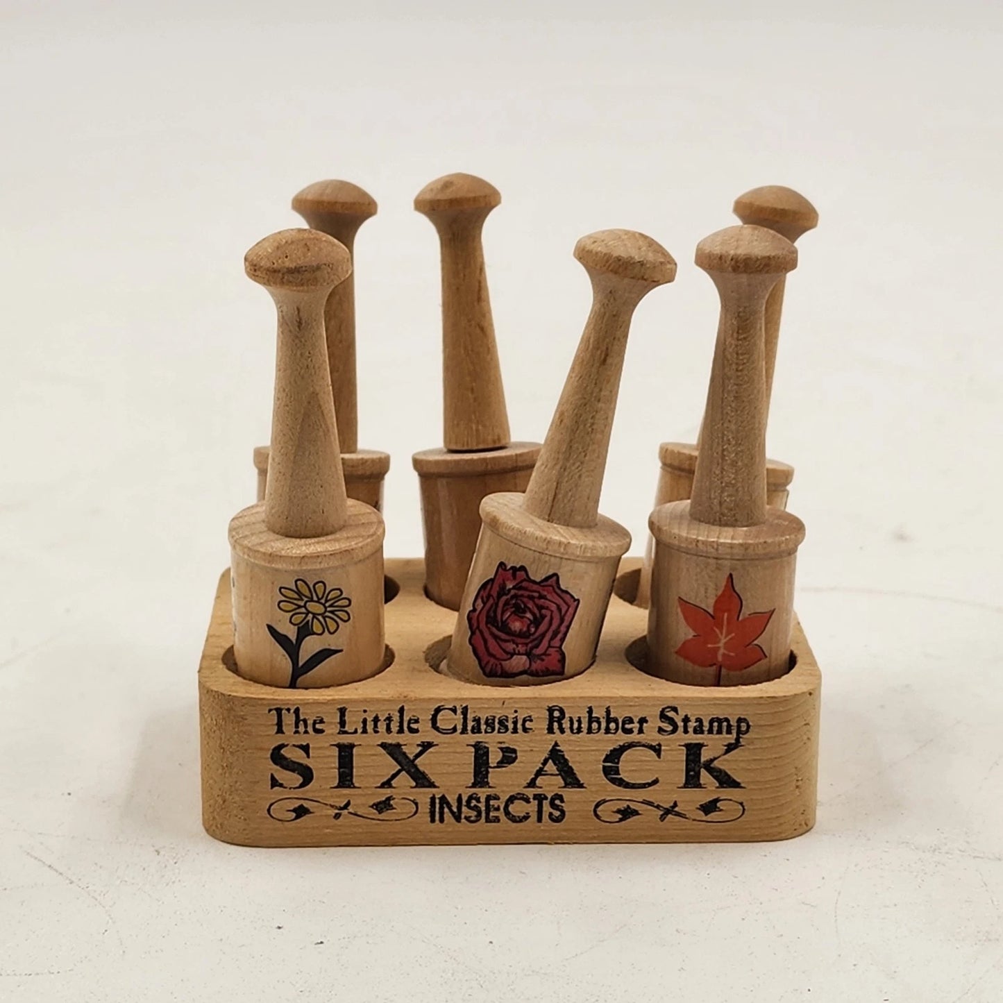 Little Classic Rubber Stamp Set 6 Piece Insects & Flowers Mixed Vintaga Craft