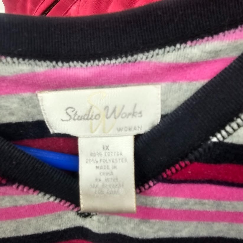 5 Ladies Sweaters & Tops Size XL Blue Pink Red Long Sleeve Button Up Casual Lot