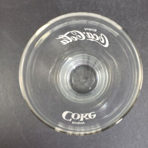 6 Fountain Style Coca-Cola 5" Clear 11 Ounce Drinking Glasses Vintage Enjoy Coke