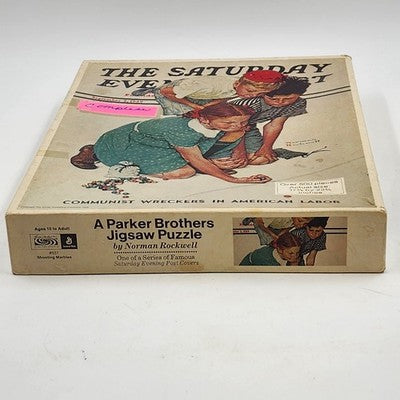 The Saturday Event Parker Brothers Jigsaw Puzzle 14" By Norman Rockwell 1993