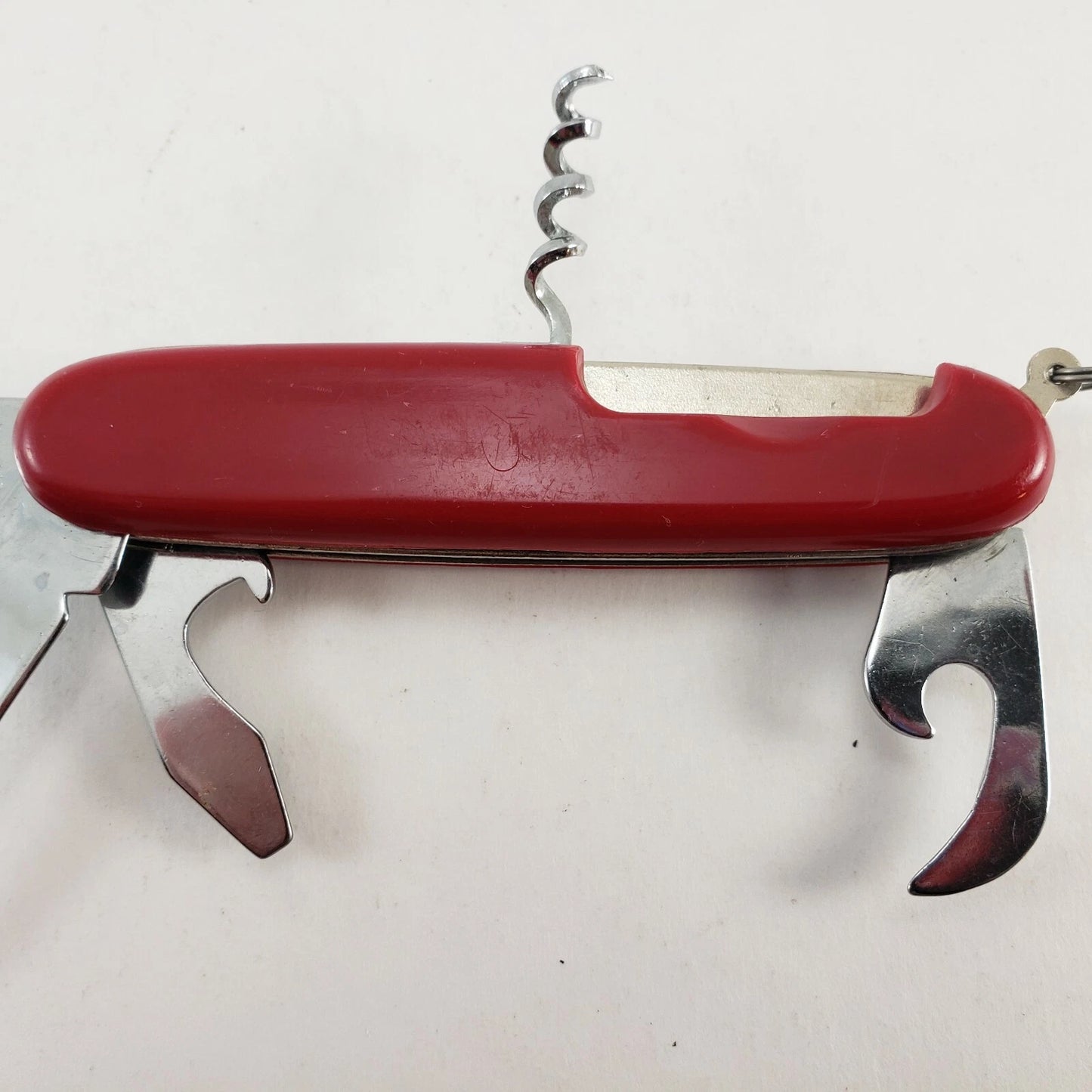 Red Multi-Blade Pocket Knife 5-in-1 Tool Stainless Steel 3¾"Base 2¼" Blade China