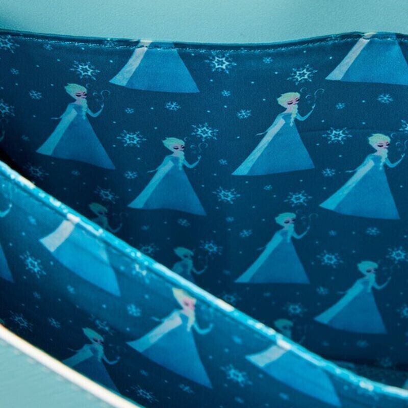 Loungefly Disney Frozen Elsa Snowflake Glitter Crossbody Bag Purse Exclusive NWT