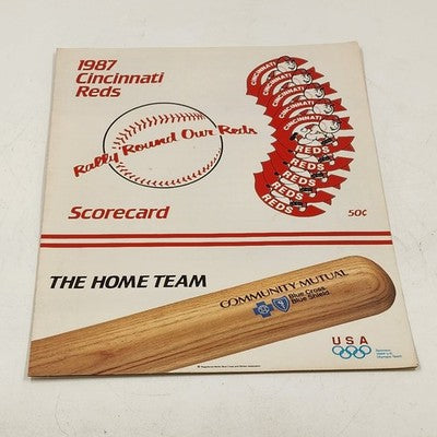 1987 Cincinnati Reds Scorecard v San Francisco Giants Unscored MLB Baseball
