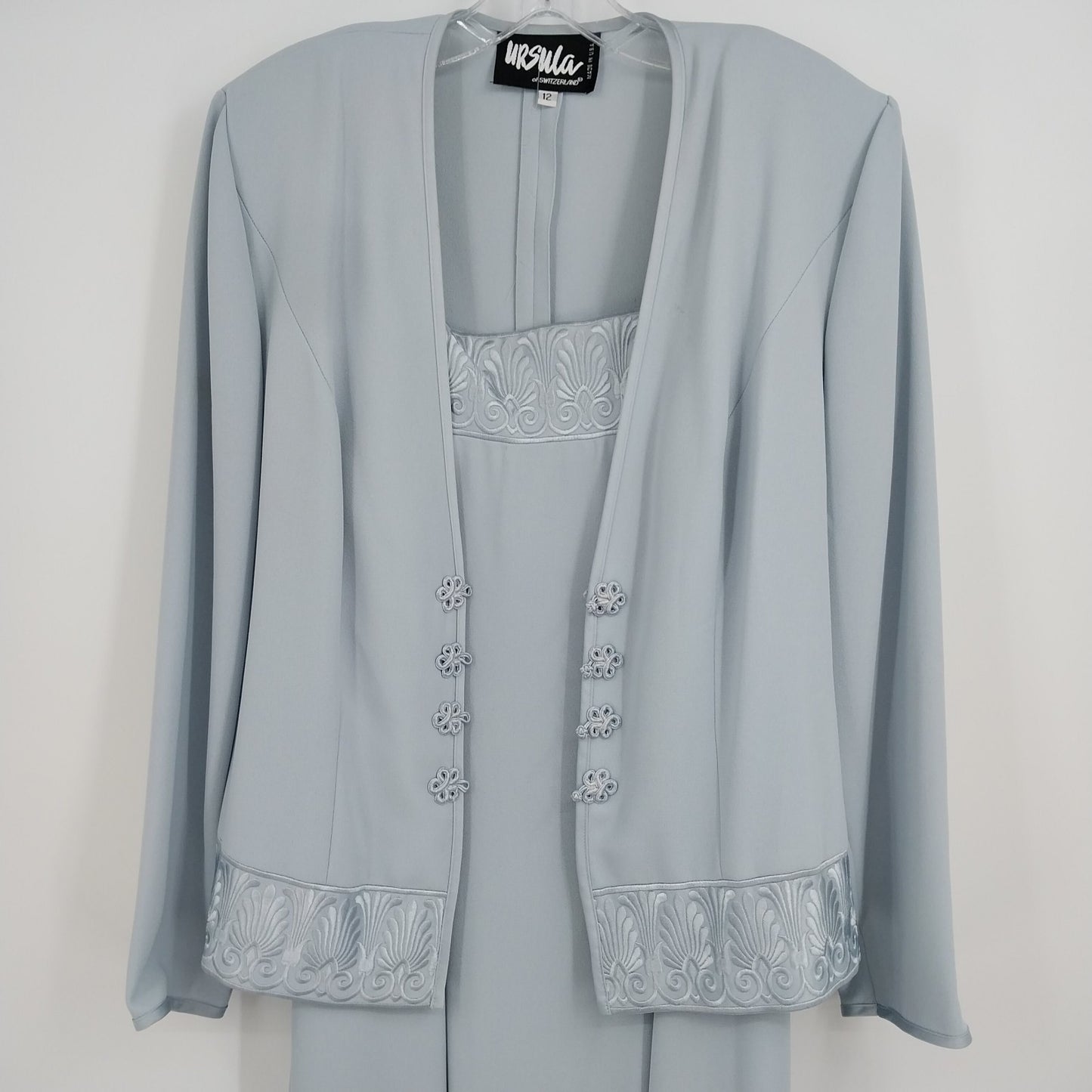 Ursula of Switzerland 90s Formal Dress Set Women’s 12 Blue Gown Mother of Bride