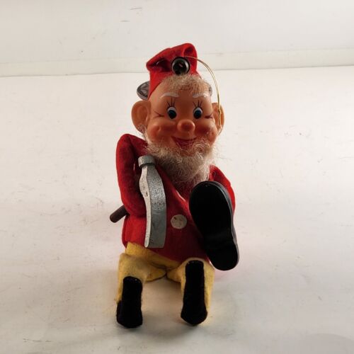 Elf Shelf Sitter Cobbler Shoe Maker Vintage Christmas Ornament Japan 1970s
