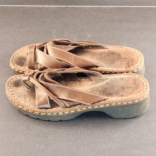 Women's Rugged Outback Vintage Brown Leather Open Toe Sandal Size 6½