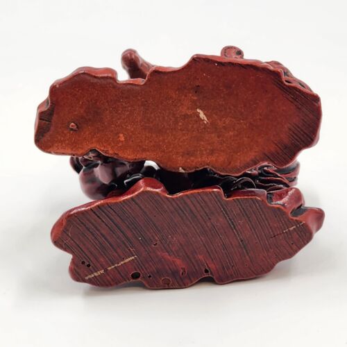 8 Horse Set Qing Feng Chinese Molded Red Resin Horses Sculpture Figurines 3"