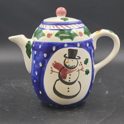 Chocolate Pot and Lid by Present Tense Italy Hand Painted Nine Cups 8.75"h x 6"d