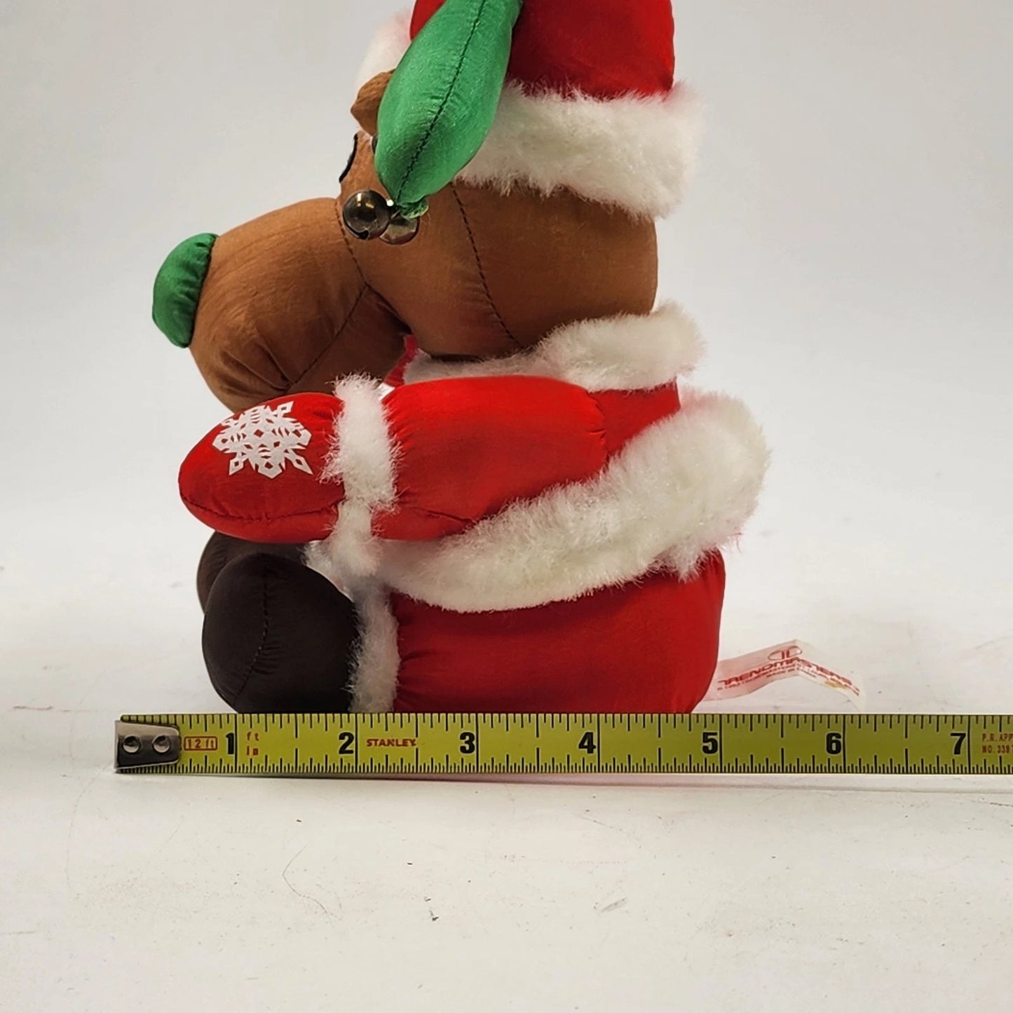 Trendmasters Reindeer Plush Santa Outfit 13" Christmas Jingle Bell Antlers 1993
