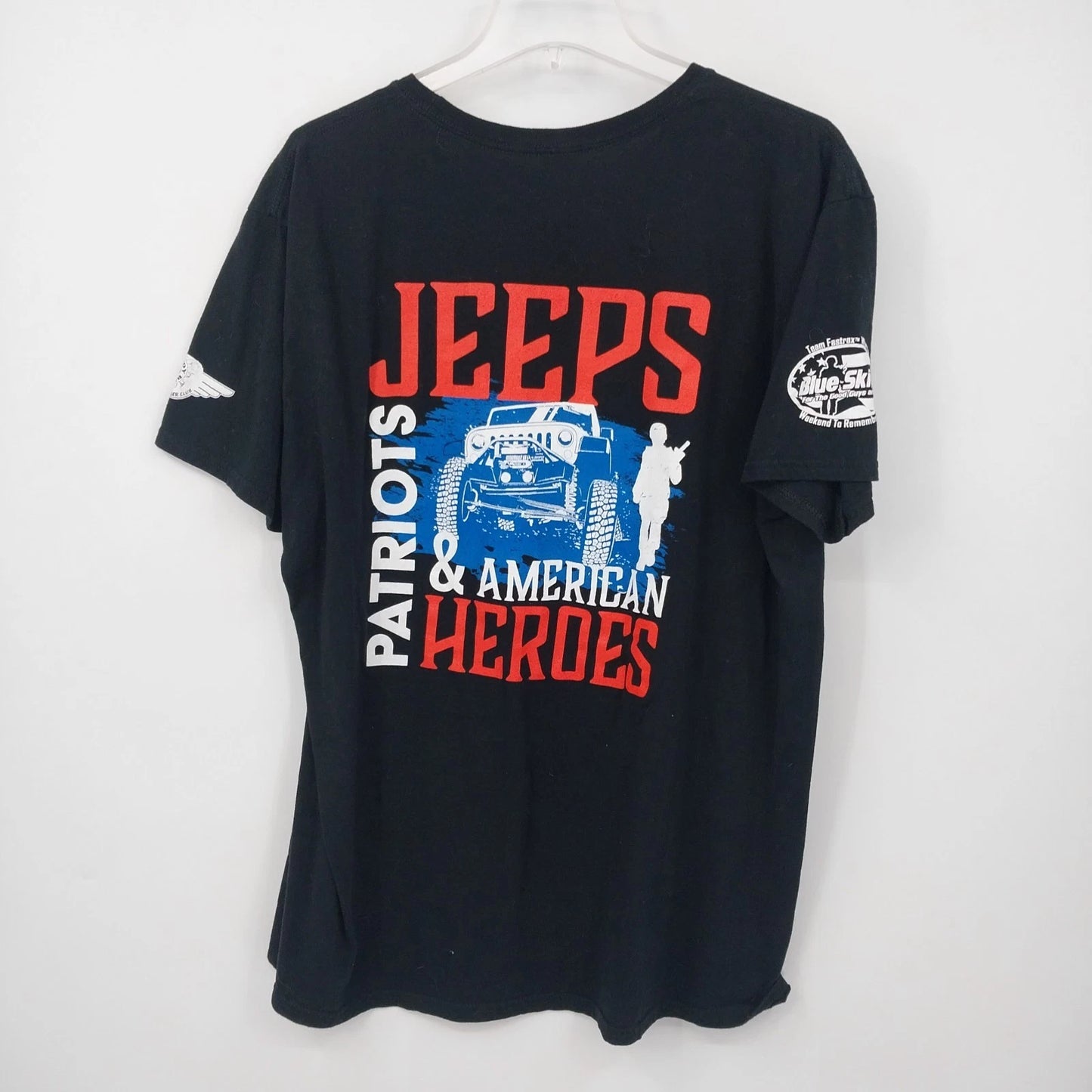 Gildan Heroes Patriots Jeep American Flag T Shirt Black XL Tee