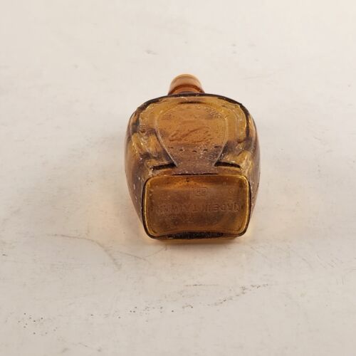 3 Horseshoe Bottle Salt Pepper Blue Amber Miniature 3.25" Glass Bitters