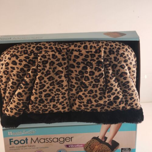 Health Touch Foot Massager And Vibration with Comfort Fabric Leopard Print NOS