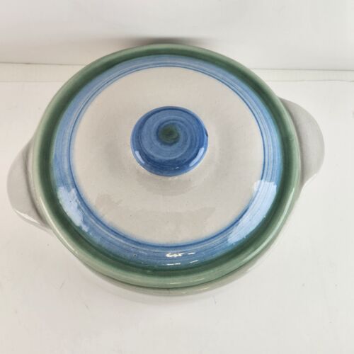 MA Hadley 1 Qt Covered Casserole Dish Bouquet Pattern Inside Bowl Plain Lid 6.5"