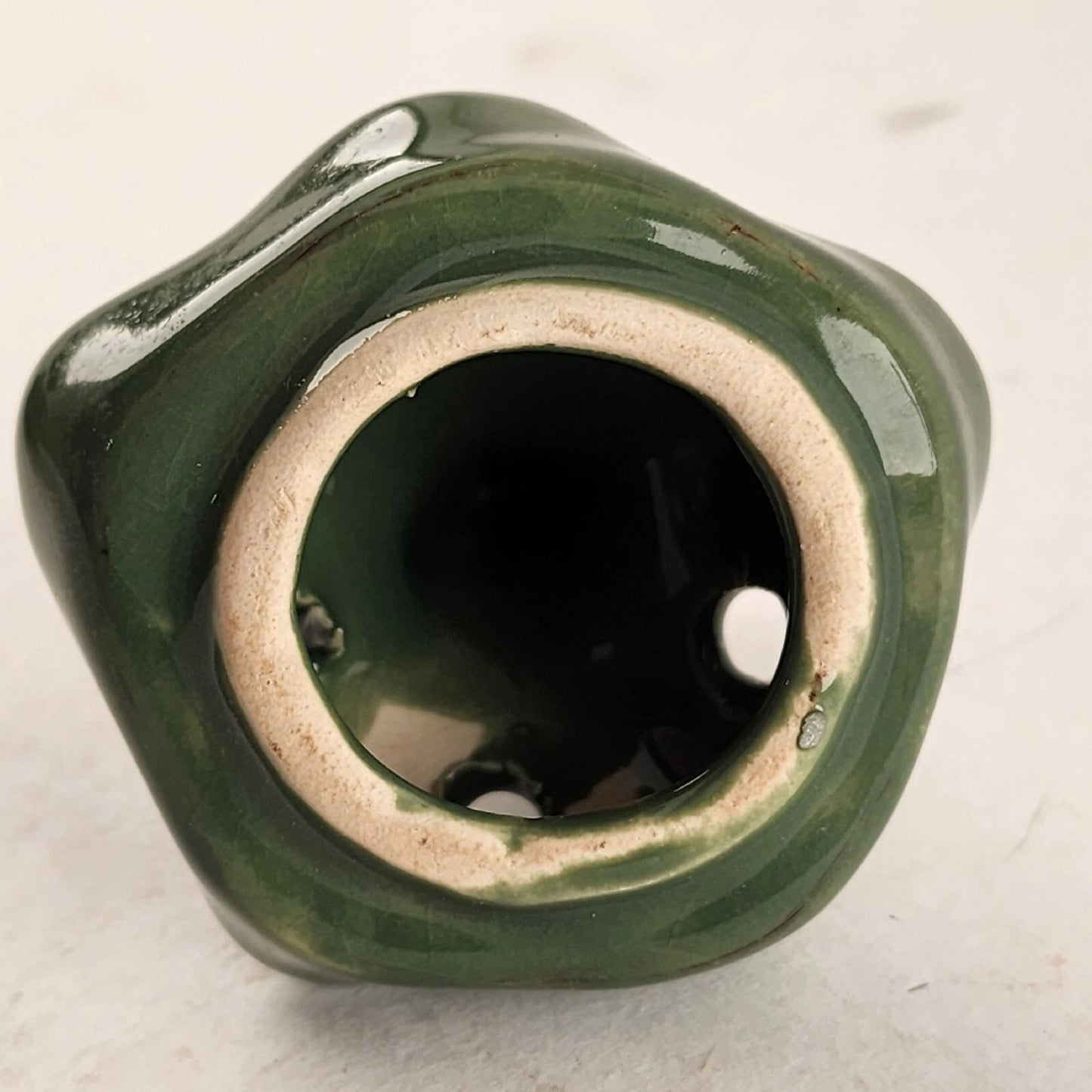 Christmas Tree Stoneware Potpourri Burner 6.5” Santa’s Shelf Teddy Bear Base NOS