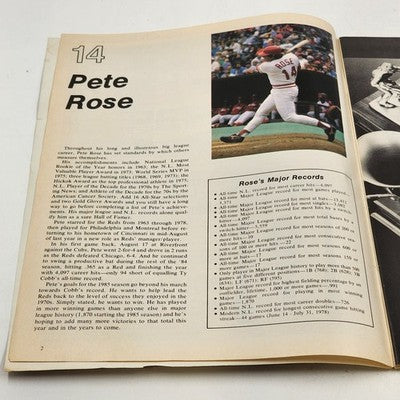 1985 Cincinnati Reds vs New York Mets Scorebook Dave Parker Program Unscored