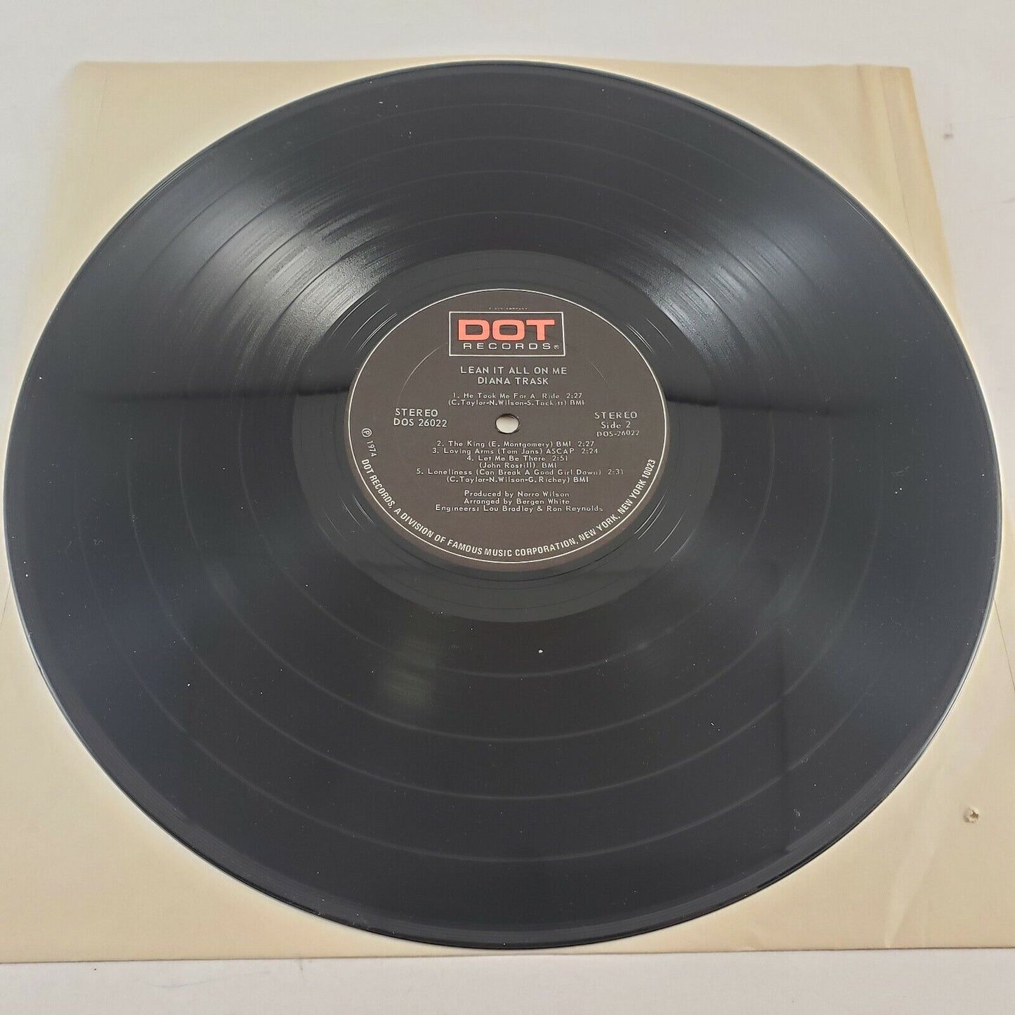 Diana Trask Lean It All On Me LP Dot Records Vinyl