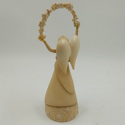 Enesco Foundations Angel Figure by Karen Hahn "God Smiled The Day You Were Born"