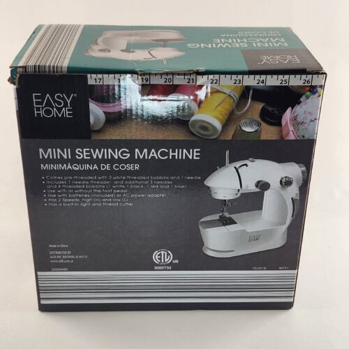 NEW Easy Home Mini Sewing Machine Pre-Threaded and Comes with needle threader