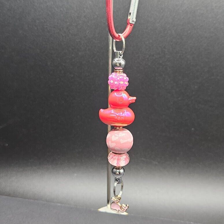 2 Key Ring Bag Charm White Sea Ducks Cruise Ocean D Ring Handmade Gift Clip Gift