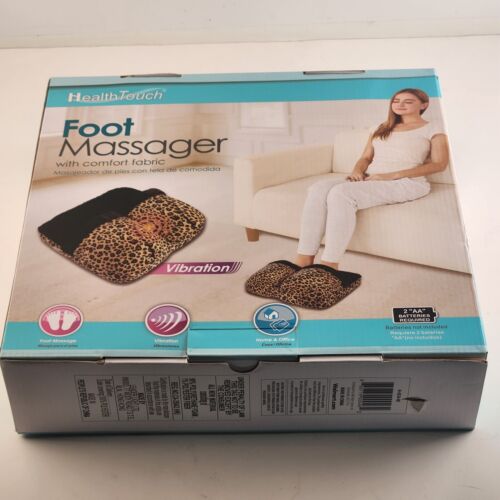 Health Touch Foot Massager And Vibration with Comfort Fabric Leopard Print NOS