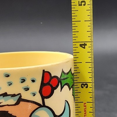 Santa Claus Mug Cup 3.75" Tall HO HO HO MERRY CHRISTMAS Deka Plastic