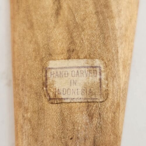 Folk Art Fork Spoon Carved Wood Balinese Sculpture Vintage Indonesia Primitive